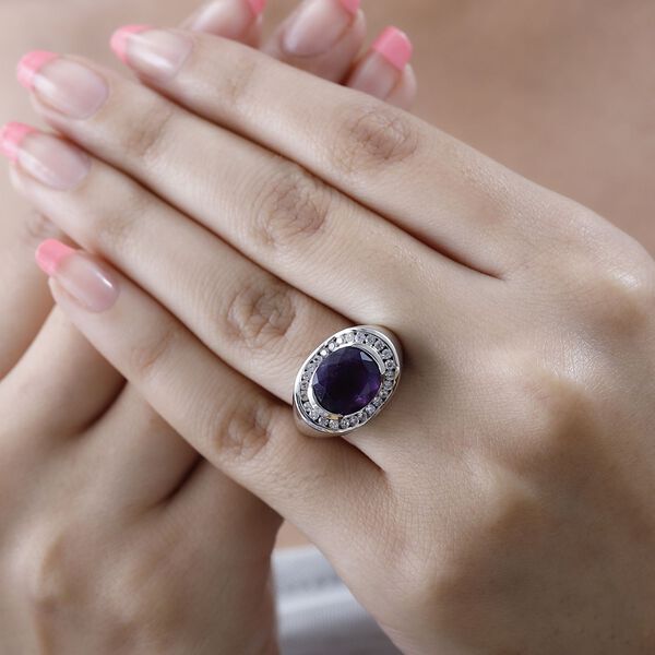 Afrikanischer Amethyst und Zirkon-Ring - 4,91 ct. image number 3