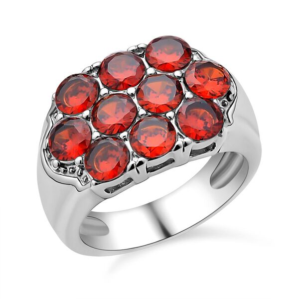 Roter Zirkonia Ring, 316L Edelstahl (Gr&ouml;&szlig;e 16.00) ca. 2.00 ct image number 4