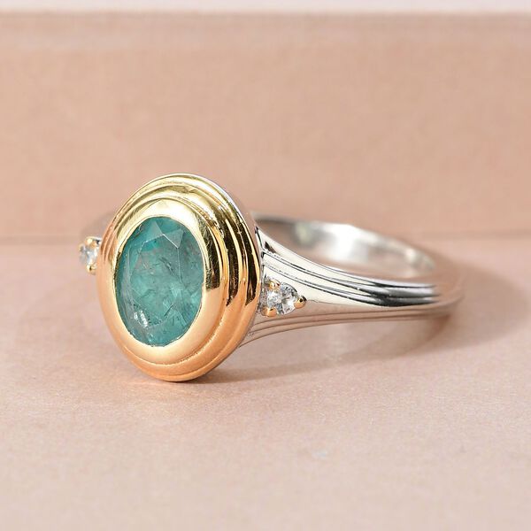 Grandidierit und Zirkon-Ring, 925 Silber Bicolor  ca. 0,83 ct image number 2