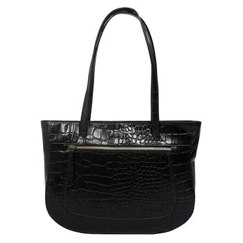 Assots London Julia, krokogepr&auml;gt echtes Leder Tote Tashe - Gr&ouml;&szlig;e: 35x24x6cm, schwarz