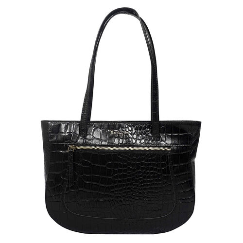 Assots London Julia, krokogeprägt echtes Leder Tote Tashe - Größe: 35x24x6cm, schwarz image number 0
