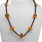 Natürliche, baltische Bernstein Halskette, ca. 48 cm, 925 Silber ca. 68.75 ct