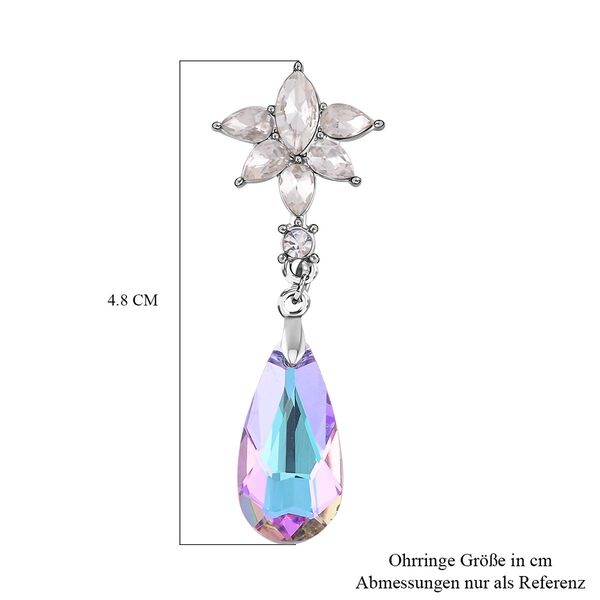 Wei&szlig;e und lila Kristall-Ohrringe - 13 ct. image number 3