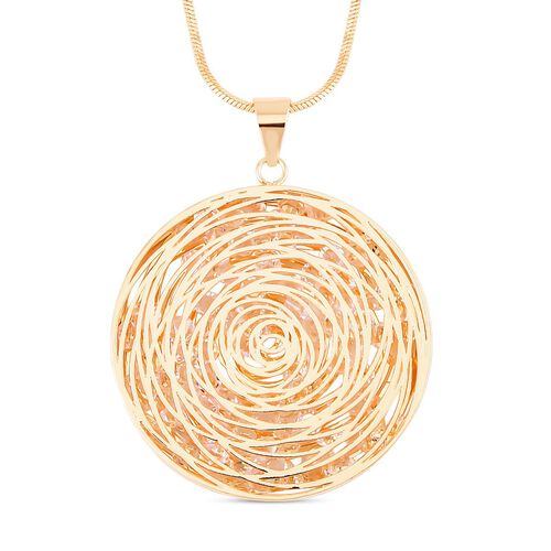 Glitzernder Designer-Kristall-Anhänger mit 73cm Kette in Goldton image number 0