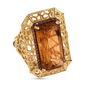 GP Trionfo Kollektion - AA Citrin Ring, 925 Silber Gelbgold Vermeil, (Gr&ouml;&szlig;e 17.00) ca. 12.06 ct