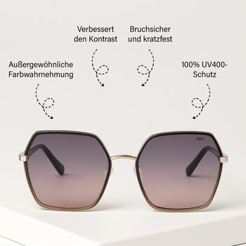 Sole und Luce - Swiss Eyewear - Ultra-polarisierte Sonnenbrille mit UV400 Schutz, Gold und Hellbraun