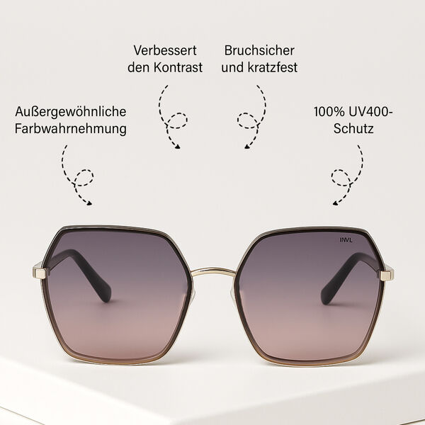 Sole und Luce - Swiss Eyewear - Ultra-polarisierte Sonnenbrille mit UV400 Schutz, Gold und Hellbraun image number 2