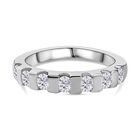 Moissanit Ring, 925 Silber platiniert, (Größe 18.00) ca. 0.71 ct