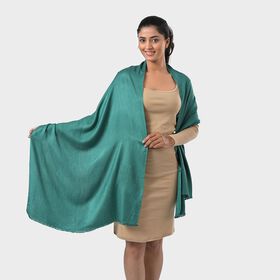 Viskose-Schal mit Fransen, 70 x 195 cm, Türkis