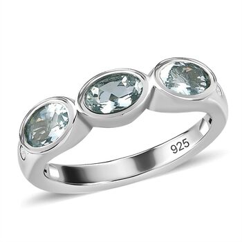 Espirito Santo Aquamarin Ring, 925 Silber platiniert, ca. 1.22 ct