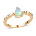 Natürlicher, äthiopischer Opal-Ring und Anhänger, 925 Silber vergoldet ca. 1,13 ct image number 2