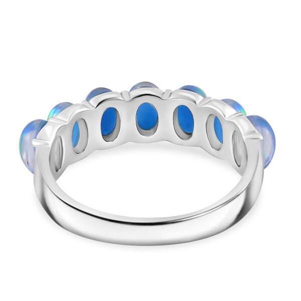 K&uuml;nstlicher Blauer Opal Ring, 316L Edelstahl (Gr&ouml;&szlig;e 18.00) image number 5