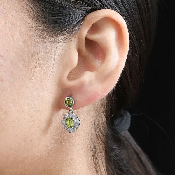 Peridot Ohrringe  Edelstahl ca. 1.84 ct image number 3