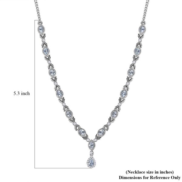 Espirito Santo Aquamarin und Zirkon Collier, ca. 45 cm, ca. 4.90 ct image number 6