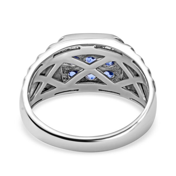 Ceylon-Saphir Ring, 925 Silber platiniert (Gr&ouml;&szlig;e 21.00) ca. 1,00 ct image number 4