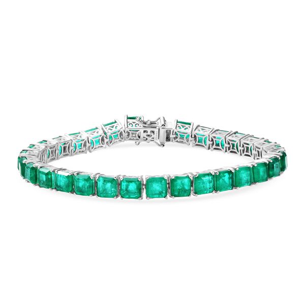 D'Joy Smaragd-Quarz Triplette Armband ca. 20 cm 925 Silber rhodiniert ca. 38,22 ct. image number 0