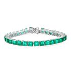 D'Joy Smaragd-Quarz Triplette Armband ca. 20 cm 925 Silber rhodiniert ca. 38,22 ct.