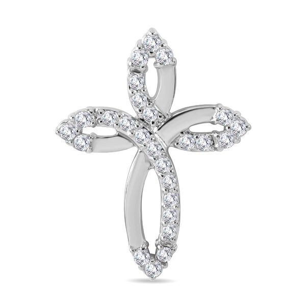 LUSTRO STELLA - Wei&szlig;er Zirkonia Anh&auml;nger, 925 Silber rhodiniert