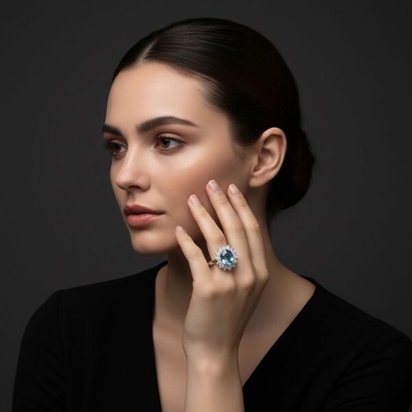 D'Joy AA blauer und weißer Zirkon Ring - 2,61 ct. image number 2