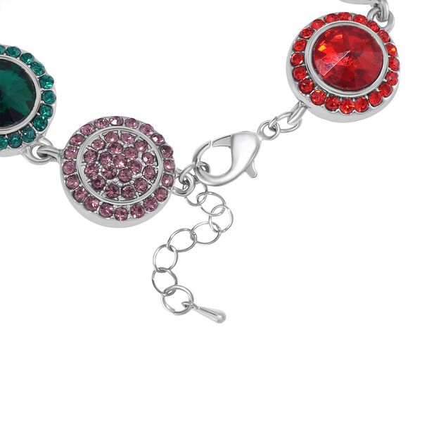 2er Set - Mehrfarbiger Kristall Armband und Ohrringe image number 4