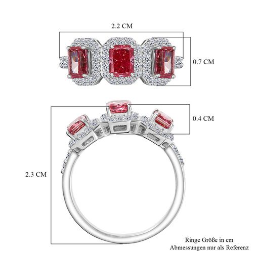 Lab Grown Rosa Diamant VS, Lab Grown Diamant Ring 950 Platin (Größe 17.00) ca. 2,03 ct image number 5