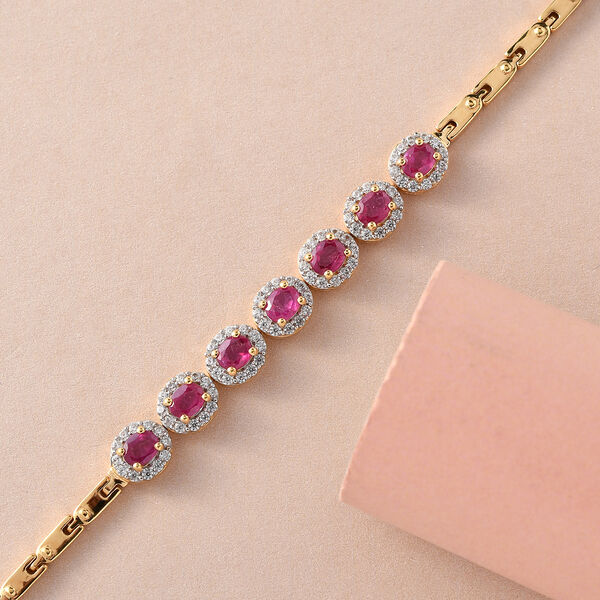 Afrikanisches Rubin und Zirkon-Armband in Silber image number 2