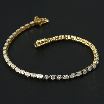 D joy Moissanit Armband ca. 20 cm 925 Silber 750 Gelbgold Vermeil ca. 5,46 ct.