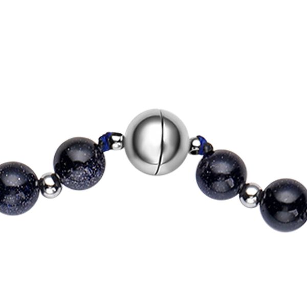 Blaue Sandstein Halskette, ca. 50 cm, Edelstahl ca. 162,50 ct image number 5