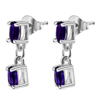Afrikanischer Amethyst Ohrringe 925 Silber ca. 0,86 ct.
