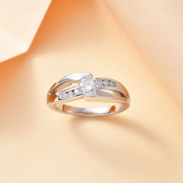 Moissanit Ring, 925 Silber rhodiniert - 0,62 ct image number 2