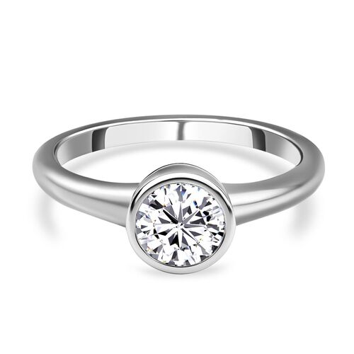 88 Facetten Moissanit-Ring, 925 Silber platiniert (Größe 20.00) ca. 0,75 ct image number 0