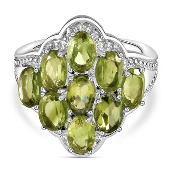 Peridot-Ring, (Gr&ouml;&szlig;e 20.00) Edelstahl, ca. 4,51 ct