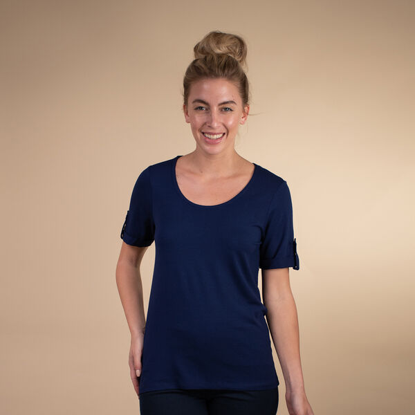 Kurzarmshirt f&uuml;r Damen, Dunkelblau