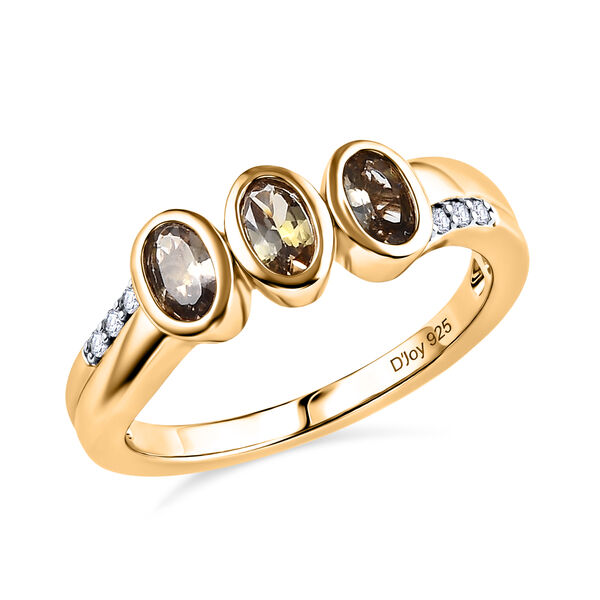 D'Joy AA nat&uuml;rlicher goldener Tansanit und Zirkon Ring - 0,77 ct. image number 3
