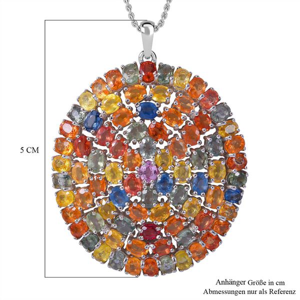 Mehrfarbiger Saphir Anh&auml;nger mit Kette, ca. 18,15 ct. image number 5