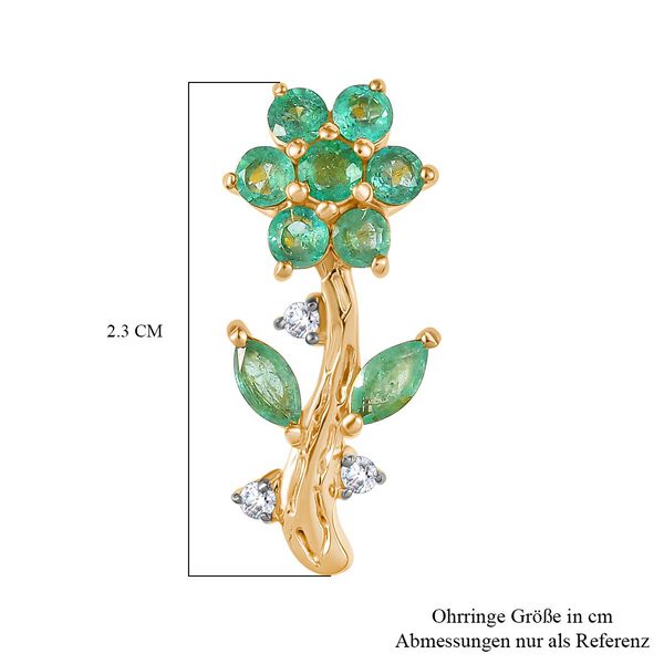 Kagem Sambischer Smaragd Ohrringe 925 Silber 750 Gelbgold Vermeil ca. 1.74 ct image number 6