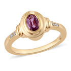Rosa Saphir und Zirkon-Ring, 925 Silber vergoldet, 0,63 ct. image number 3