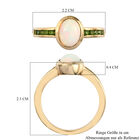 Natürlicher Äthiopischer Opal und Natürlicher Chromdiopsid Ring 925 Silber vergoldet  ca. 1,10 ct image number 6
