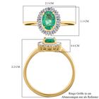 AAA Kolumbianischer Smaragd- und weißer Diamant ring, 585 Gold (Größe 17.00), ca. 1.00 ct image number 6