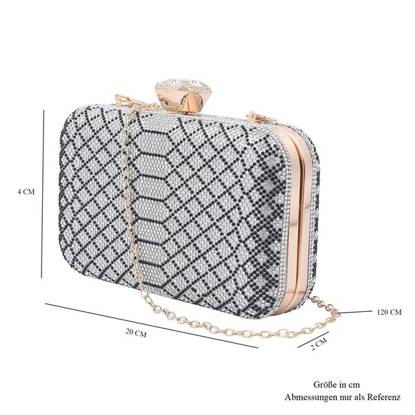 Clutch mit facettierten Kristallen, Schlangen Muster image number 10