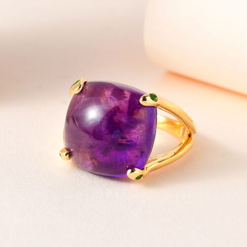GP Special Kollektion- Afrikanischer Amethyst, Chromdiopsid und Kanchanaburi blauer Saphir-Ring - 14,25 ct. image number 1