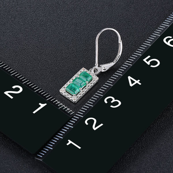 AAA Kagem sambische Smaragd und Zirkon-Ohrhänger - 1,72 ct. image number 2