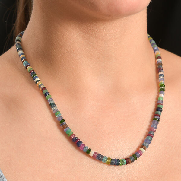 Multi-Edelstein-Halskette, 45 cm - 105 ct. image number 2