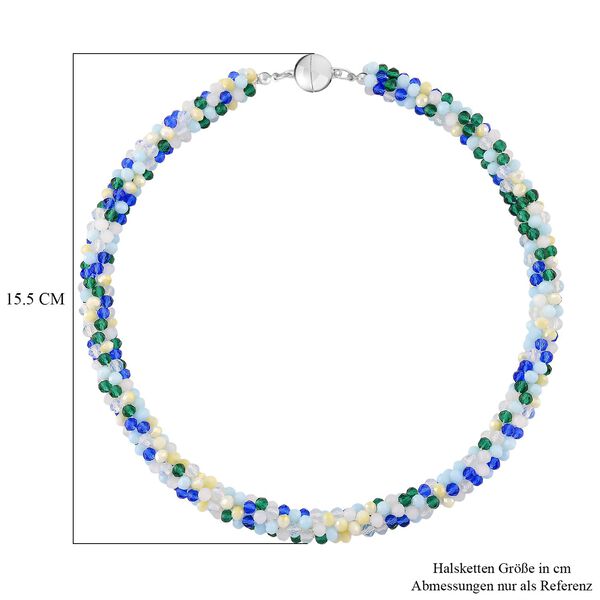 Mehrfarbige blaue Kristall 45cm Halskette und flexibles Armband image number 5
