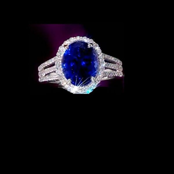 RHAPSODY zertifiziert und geprüft AAAA Tansanit und VS-EF Diamant Ring in 950 Platin - 4,75 ct. image number 2