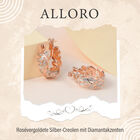 ALLORO rosévergoldete Silber-Creolen mit Diamantakzenten image number 6