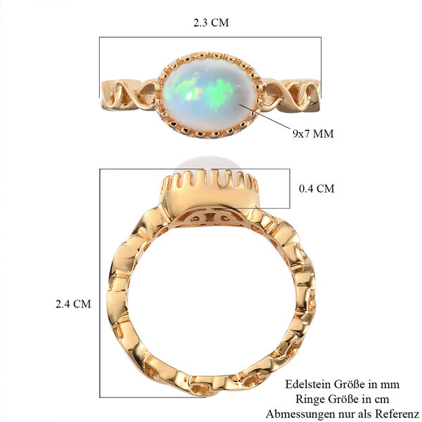 Natürlicher Äthiopischer Opal Ring 585 Vergoldet image number 7