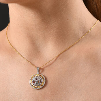 D joy Moissanit Anh&auml;nger 925 Silber platiniert und vergoldet