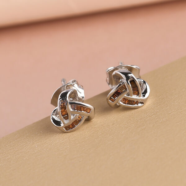 Rote Diamant-Ohrringe - 0,15 ct. image number 2