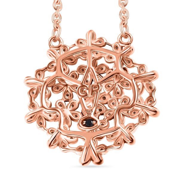 GP Italienischer Garten Kollektion - Nat&uuml;rlicher Champagner Diamant, Kanchanaburi Blauer Saphir Halskette ca. 45 cm 925 Silber 750 Ros&eacute;gold Vermeil ca. 0.51 ct image number 5